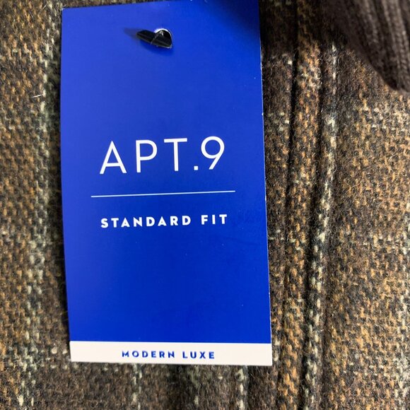 APT.9 Faux Wool Bomber Jacket Brown Plaid Standard Fit Size S - Picture 4 of 9